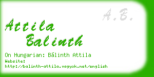 attila balinth business card